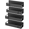 Metal 4 Pack Magnetic Spice Storage Rack Organizer for Refrigerator and Oven, Black Fridge Organizers and Storage